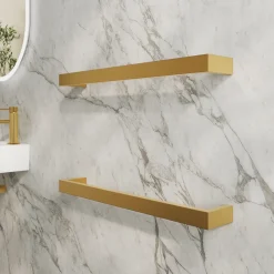 Toasty Flare Polished Brass Electric Heated Towel Rail