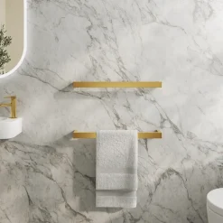 Toasty Flare Polished Brass Electric Heated Towel Rail