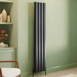 Toasty Forma Matt Black Vertical Aluminium Radiator