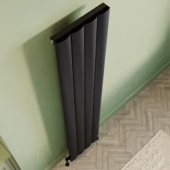 Toasty Forma Matt Black Vertical Aluminium Radiator