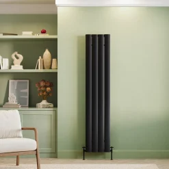 Toasty Forma Matt Black Vertical Aluminium Radiator