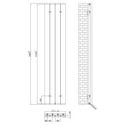 Toasty Forma Matt Black Vertical Aluminium Radiator