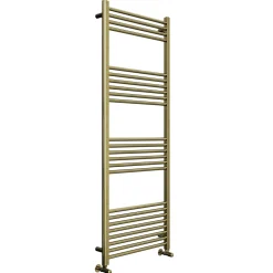 Toasty Glow Brushed Brass 22mm Heated Ladder Towel Rail