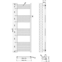 Toasty Glow Brushed Brass 22mm Heated Ladder Towel Rail