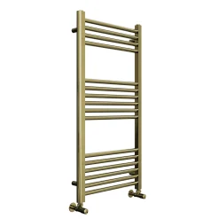 Toasty Glow Brushed Brass 22mm Heated Ladder Towel Rail