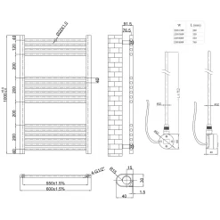 Toasty Glow Chrome 22mm Electric Heated Ladder Towel Rail with Heating Element