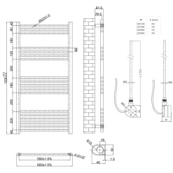 Toasty Glow Chrome 22mm Electric Heated Ladder Towel Rail with Heating Element