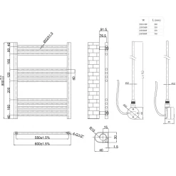 Toasty Glow Chrome 22mm Electric Heated Ladder Towel Rail with Heating Element