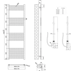 Toasty Glow Chrome 22mm Electric Heated Ladder Towel Rail with Heating Element