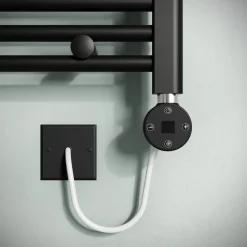 Toasty Glow Matt Black 22mm Electric Heated Ladder Towel Rail with Heating Element