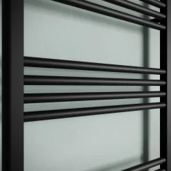 Toasty Glow Matt Black 22mm Heated Ladder Towel Rail