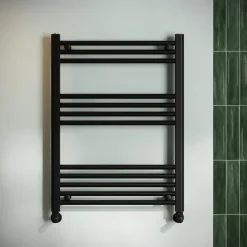 Toasty Glow Matt Black 22mm Heated Ladder Towel Rail
