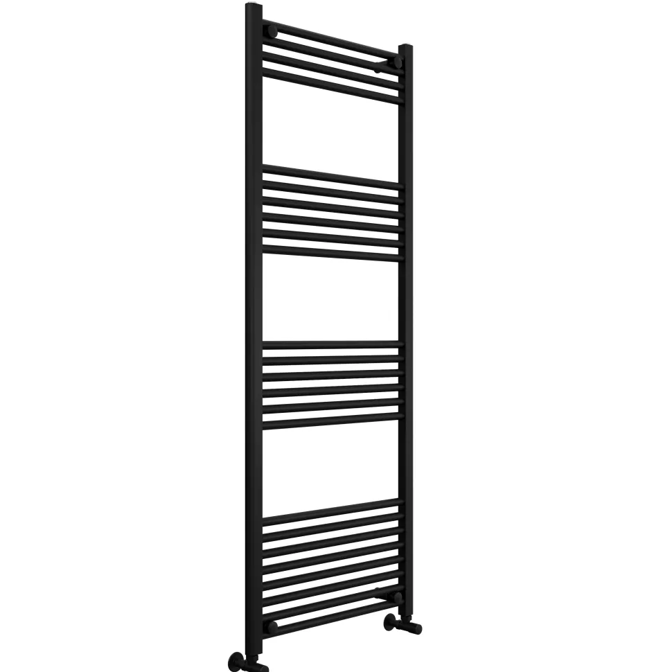 Toasty Glow Matt Black 22mm Heated Ladder Towel Rail
