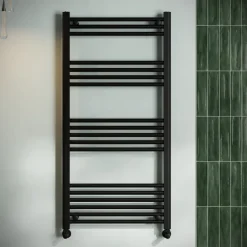 Toasty Glow Matt Black 22mm Heated Ladder Towel Rail