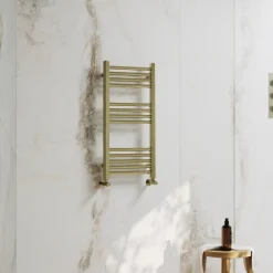 Toasty Glow Premium Brushed Brass 25mm Heated Towel Rail