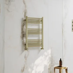 Toasty Glow Premium Brushed Brass 25mm Heated Towel Rail