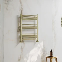 Toasty Glow Premium Brushed Brass 25mm Heated Towel Rail