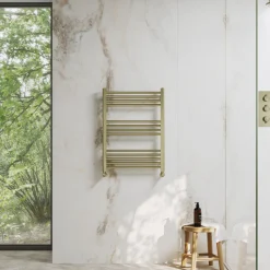 Toasty Glow Premium Brushed Brass 25mm Heated Towel Rail