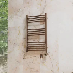 Toasty Glow Premium Brushed Bronze 25mm Electric Heated Towel Rail with Heating Element