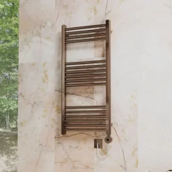 Toasty Glow Premium Brushed Bronze 25mm Electric Heated Towel Rail with Heating Element
