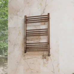 Toasty Glow Premium Brushed Bronze 25mm Electric Heated Towel Rail with Heating Element