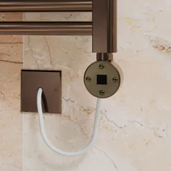 Toasty Glow Premium Brushed Bronze 25mm Electric Heated Towel Rail with Heating Element