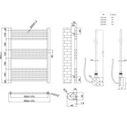 Toasty Glow Premium Brushed Bronze 25mm Electric Heated Towel Rail with Heating Element