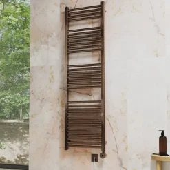 Toasty Glow Premium Brushed Bronze 25mm Electric Heated Towel Rail with Heating Element