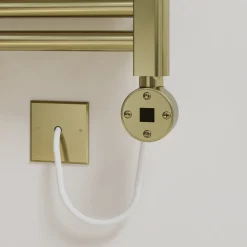 Toasty Glow Premium Brushed Brass 25mm Electric Heated Towel Rail with Heating Element