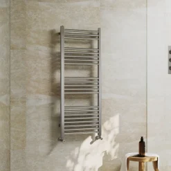 Toasty Glow Premium Brushed Nickel 25mm Heated Towel Rail