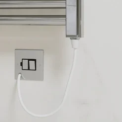 Toasty Glow Premium Chrome 25mm Electric Heated Towel Rail with Heating Element