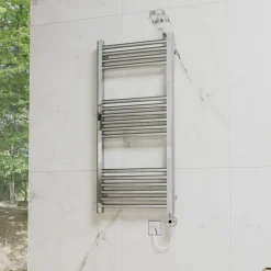 Toasty Glow Premium Chrome 25mm Electric Heated Towel Rail with Heating Element