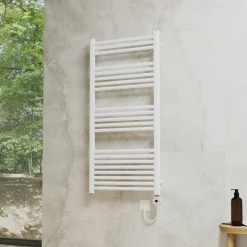 Toasty Glow Premium Matt White 25mm Electric Heated Towel Rail with Heating Element