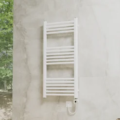 Toasty Glow Premium Matt White 25mm Electric Heated Towel Rail with Heating Element