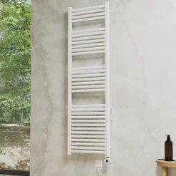 Toasty Glow Premium Matt White 25mm Electric Heated Towel Rail with Heating Element