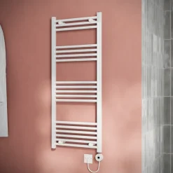 Toasty Glow White 22mm Electric Heated Ladder Towel Rail with Heating Element