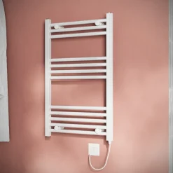 Toasty Glow White 22mm Electric Heated Ladder Towel Rail with Heating Element