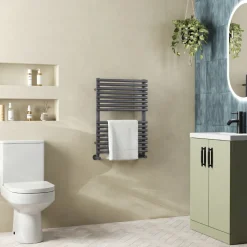 Toasty Halo Anthracite Bar on Bar Heated Towel Rail