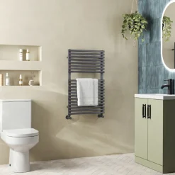 Toasty Halo Anthracite Bar on Bar Heated Towel Rail