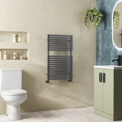 Toasty Halo Anthracite Bar on Bar Heated Towel Rail