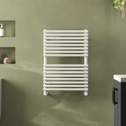 Toasty Halo Matt White Bar on Bar Heated Towel Rail