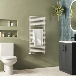 Toasty Halo Matt White Bar on Bar Heated Towel Rail
