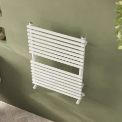 Toasty Halo Matt White Bar on Bar Heated Towel Rail