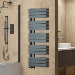 Toasty Haven Anthracite Flat Panel Offset Heated Towel Rail