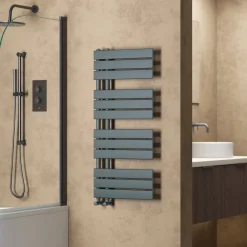Toasty Haven Anthracite Flat Panel Offset Heated Towel Rail