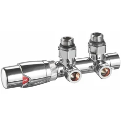 Toasty H-Block Thermostatic Chrome Twin Valve