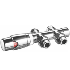 Toasty H-Block Thermostatic Chrome Twin Valve