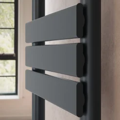 Toasty Hush Anthracite Electric Flat Panel Heated Towel Rail with Heating Element