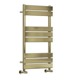 Toasty Hush Brushed Brass Flat Panel Heated Towel Rail