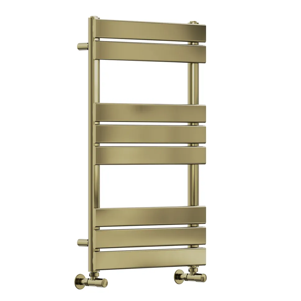 Toasty Hush Brushed Brass Flat Panel Heated Towel Rail
